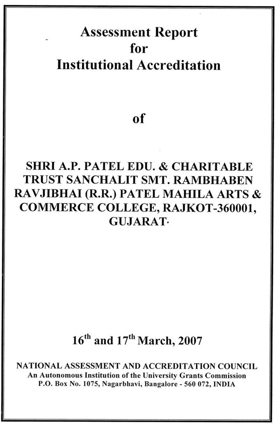 NAAC-SSR