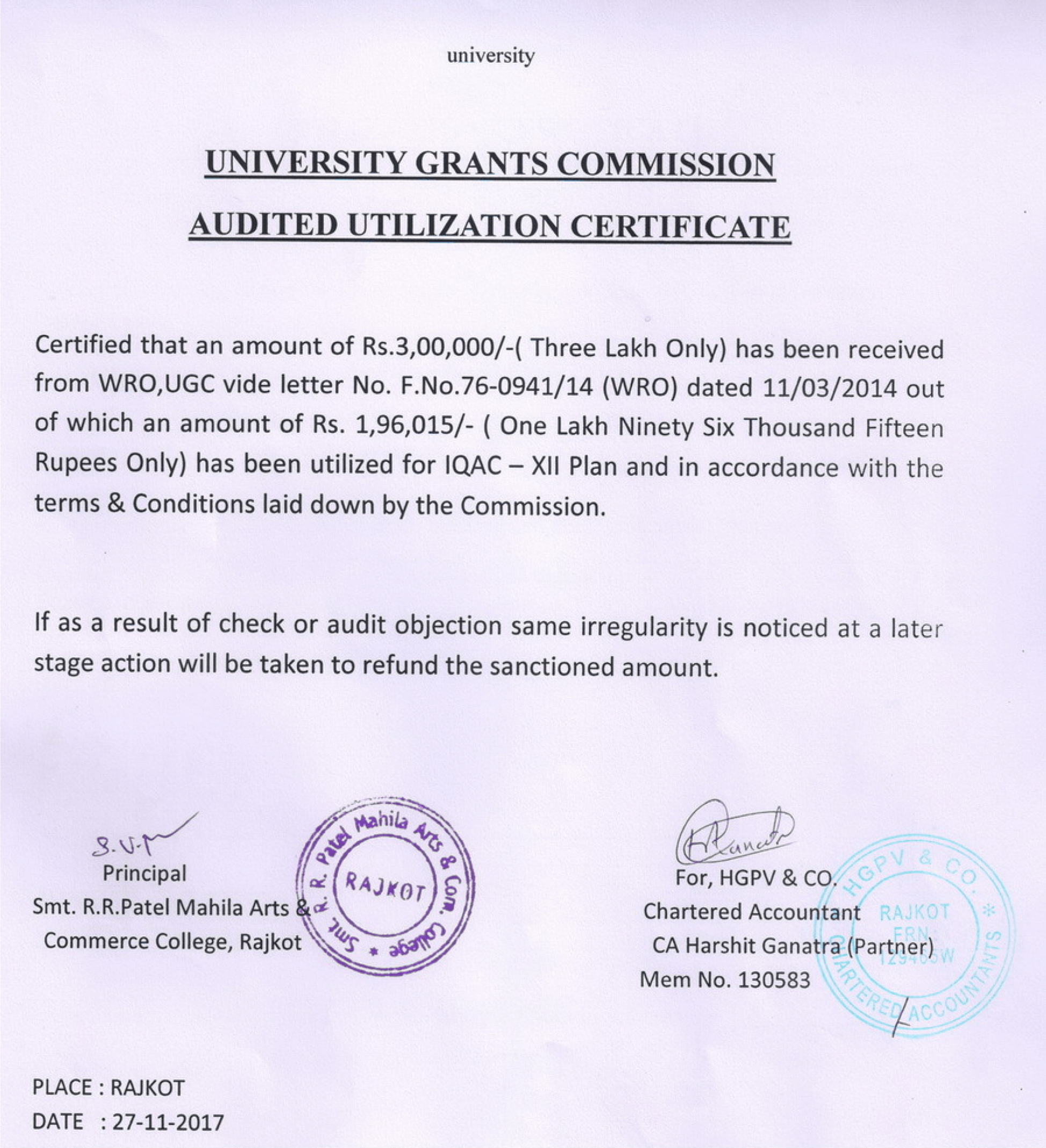 IQAC AUDIT REPORT 2012-17
